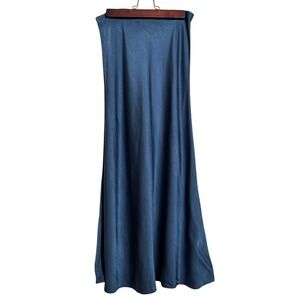 Ghost London Satin Bias Cut Midi Skirt Teal Blue XS